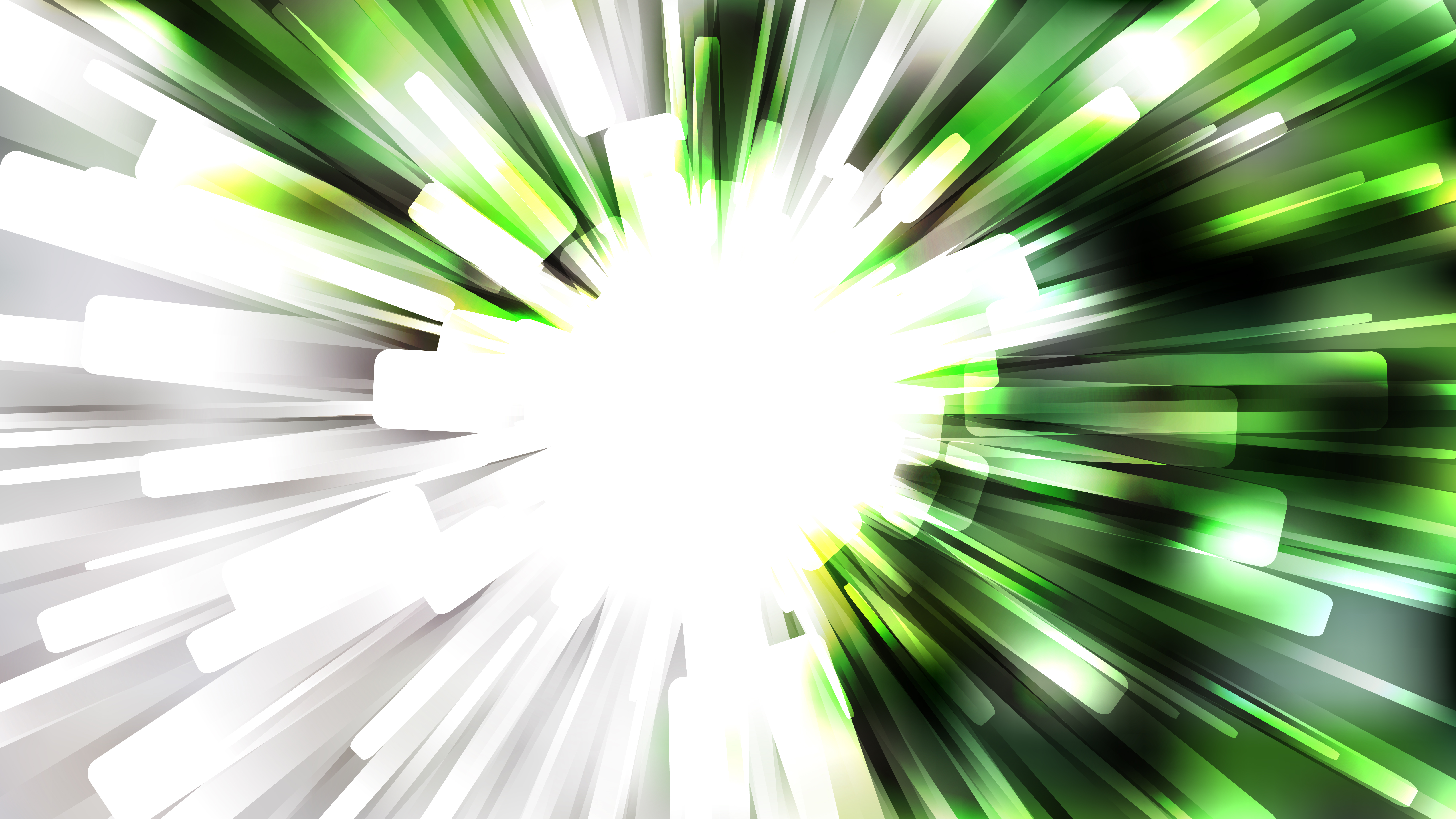 Abstract Green Black and White Light Burst Background Vector